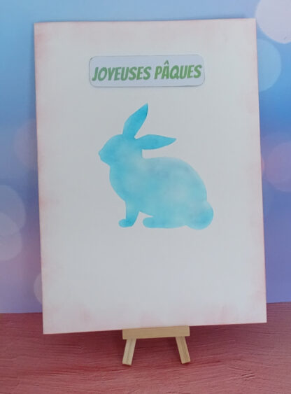 Carte de souhaits de Pâques « Lapin bleu de Pâques »