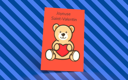 Carte de souhaits « Ourson avec un cœur»